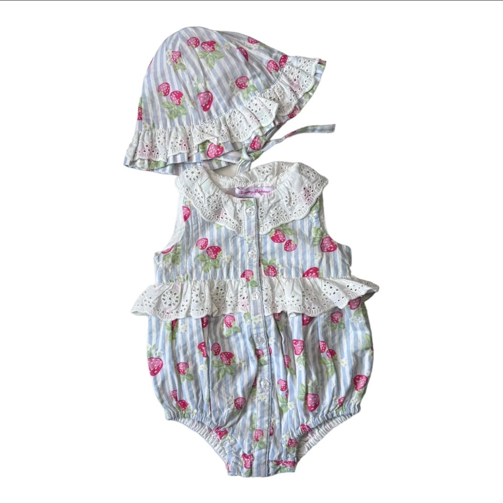 Tommy Bahama Baby Romper with Strawberry Print